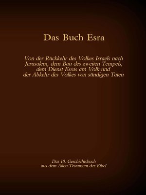 cover image of Das Buch Esra, das 10. Geschichtsbuch aus dem Alten Testament der Bibel